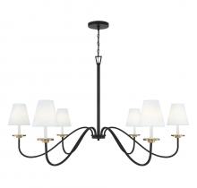 B2B Spec Brand M100106BNB - 6-Light Chandelier in Black with Natural Brass Accents