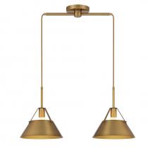 B2B Spec Brand M100107NB - 2-Light Linear Chandelier in Natural Brass