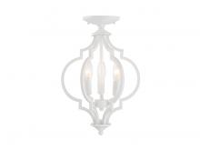 B2B Spec Brand M60055BQW - 3-Light Convertible Semi-Flush or Pendant in Bisque White