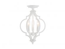 B2B Spec Brand M60055BQW - 3-Light Convertible Semi-Flush or Pendant in Bisque White