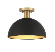 B2B Spec Brand M60071MBKNB - 1-Light Ceiling Light in Matte Black with Natural Brass