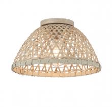 B2B Spec Brand M60073NR - 1-Light Ceiling Light in Matte Black and Natural Rattan