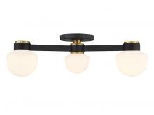 B2B Spec Brand M60079MBKNB - 3-Light Ceiling Light in Matte Black with Natural Brass