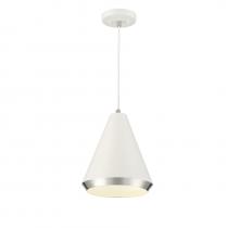 B2B Spec Brand M70122WHPN - 1-Light Pendant in White with Polished Nickel