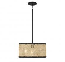 B2B Spec Brand M7018MBK - 1-Light Pendant in Natural Cane with Matte Black