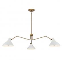 B2B Spec Brand M7019WHNB - 3-Light Pendant in White with Natural Brass