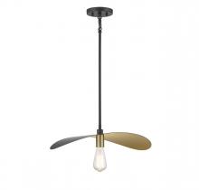 B2B Spec Brand M7031MBKNB - 1-Light Pendant in Matte Black and Painted Gold