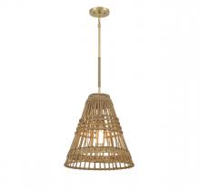 B2B Spec Brand M7035NRNB - 1-Light Pendant in Natural Brass