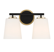 B2B Spec Brand M80077MBKNB - 2-Light Bathroom Vanity Light in Matte Black and Natural Brass