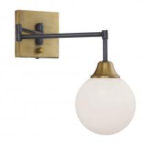B2B Spec Brand M90006-79 - 1-Light Adjustable Wall Sconce in Oiled Rubbed Bronze with Natural Brass
