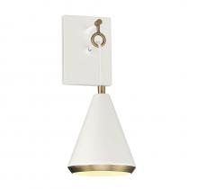 B2B Spec Brand M90066WHNB - 1-Light Wall Sconce in White with Natural Brass
