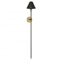 B2B Spec Brand M90070BNB - 1-Light Wall Sconce in Black with Natural Brass Accents
