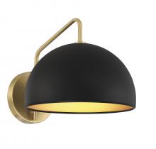 B2B Spec Brand M90094MBKNB - 1-Light Wall Sconce in Matte Black with Natural Brass
