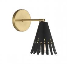 B2B Spec Brand M90103MBKNB - 1-Light Adjustable Wall Sconce in Matte Black with Natural Brass