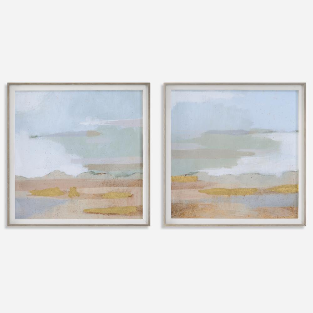 Uttermost Abstract Coastline Framed Prints Set/2