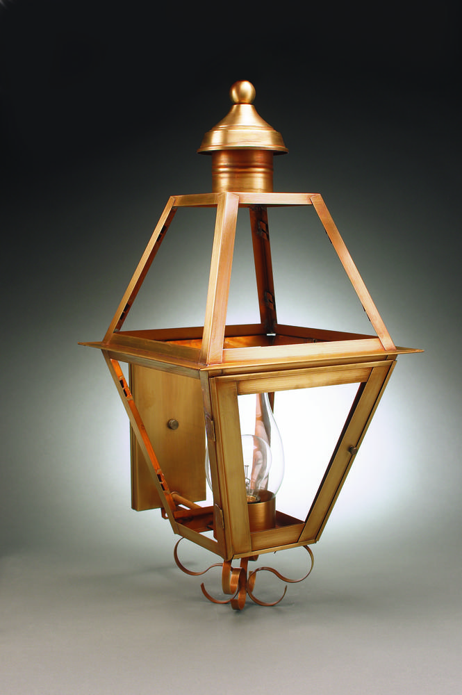Wall Dark Brass Medium Base Socket With Chimney Frosted Glass